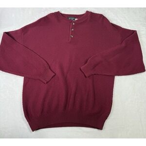 Vintage‎ Peconic Bay Traders Sweater Mens Large Red Knit Made in USA 80's